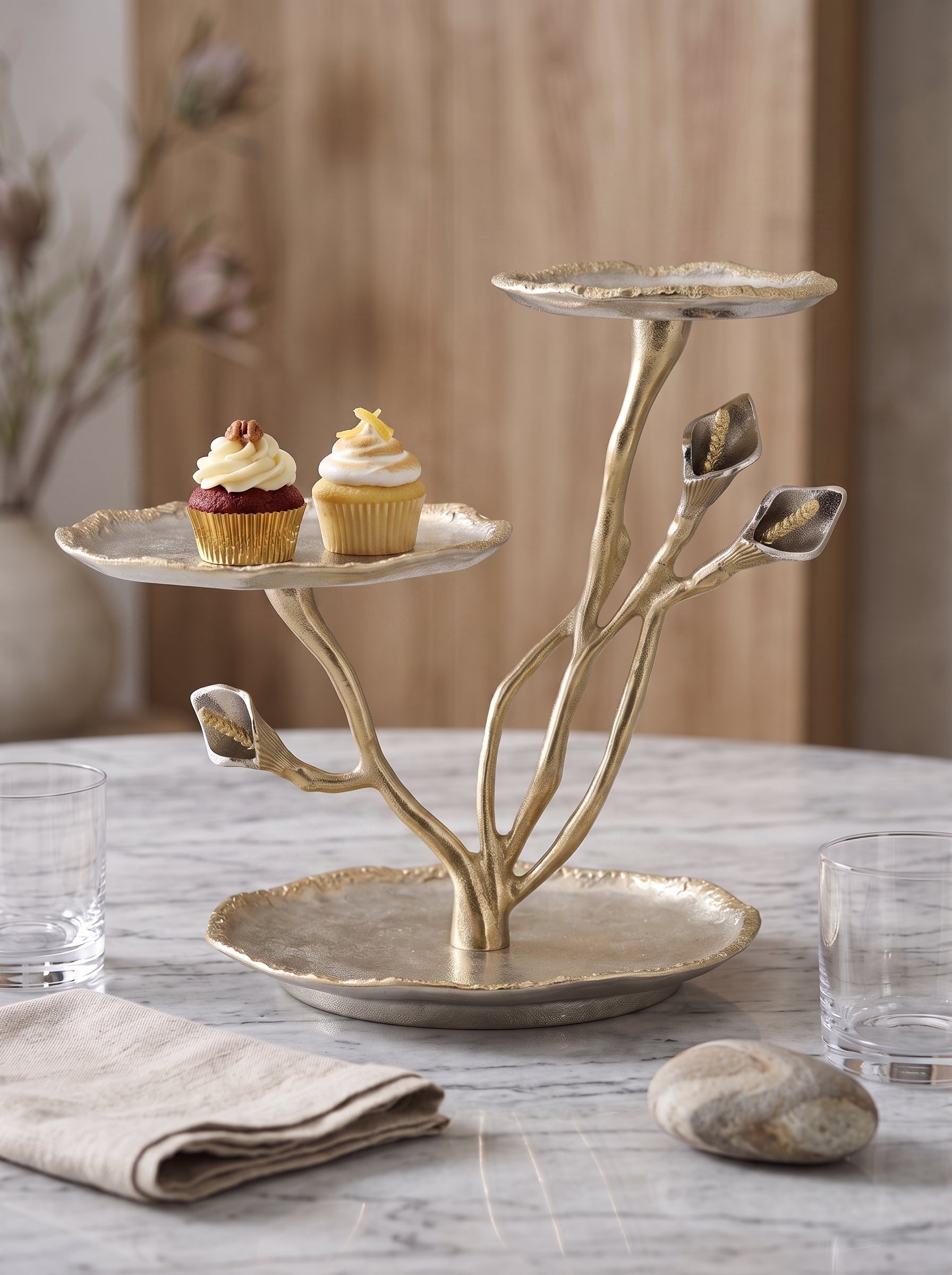 14x11x14' 3-Tier Calla Lily Decorative Tray Stand