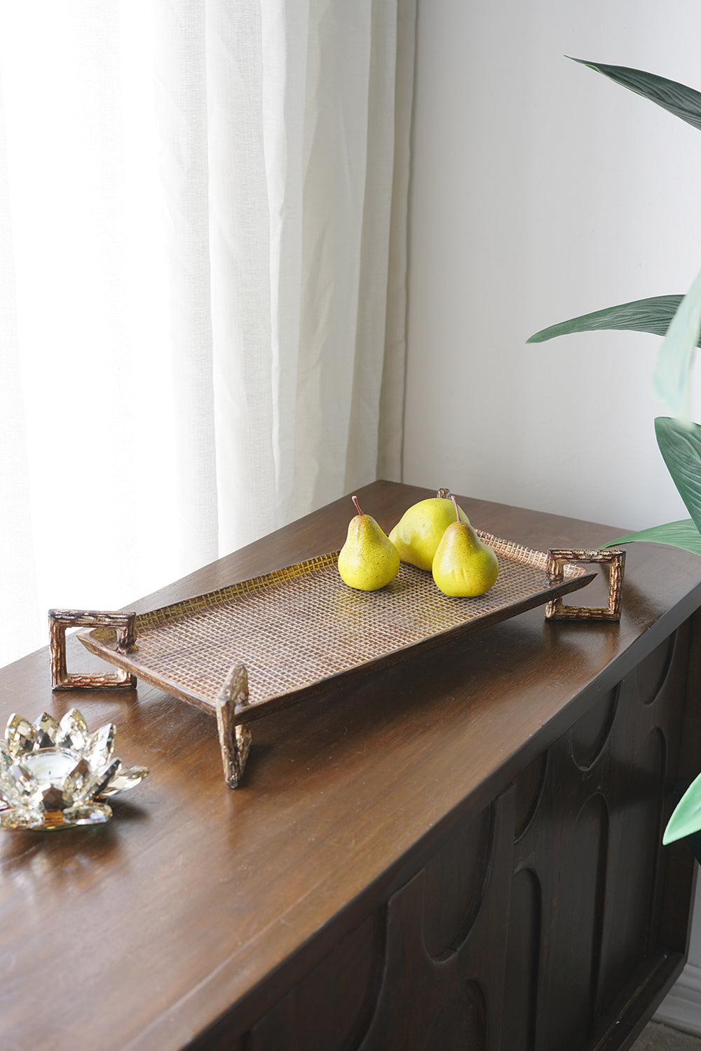 19.5x9.5x3' Handcrafted Aluminum Serving Decorative Tray