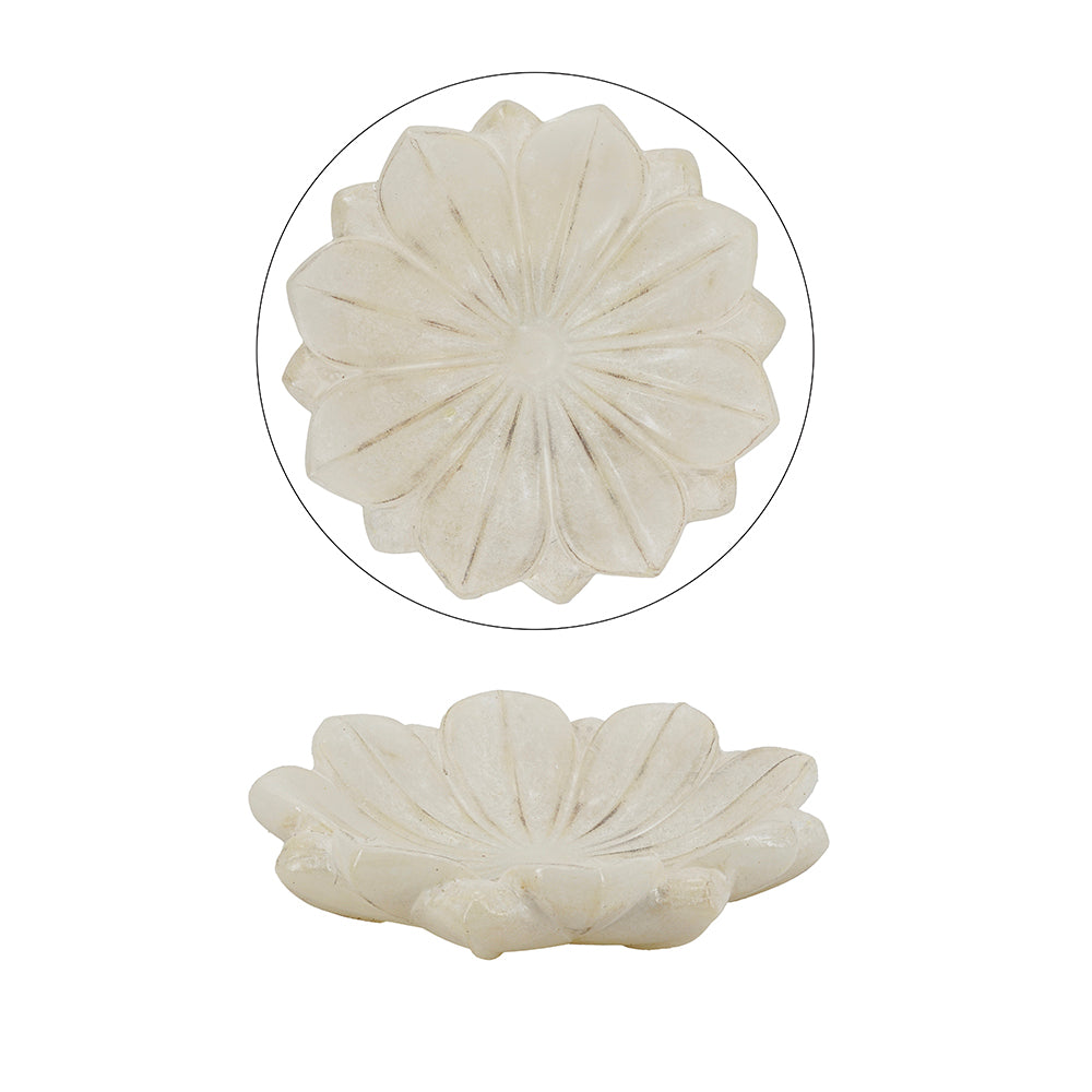 9.8x9.8x2.4' Flower Decorative Bowl, Hand-finished Lotus Bloom