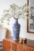 D7.7x20.3' Blue And White Porcelain Vase