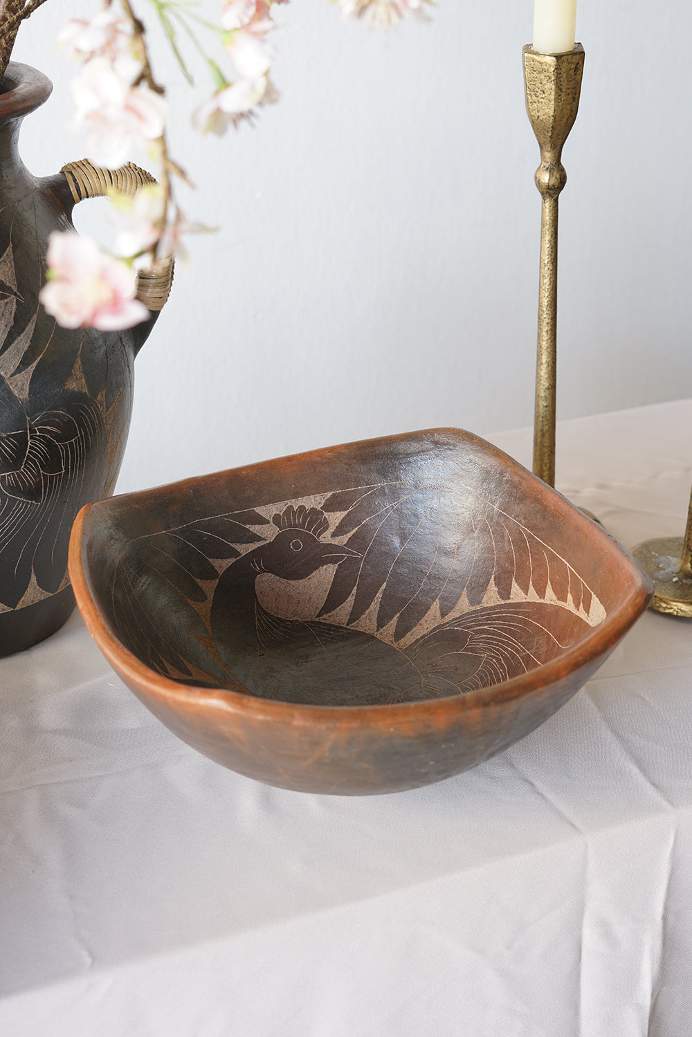 9.8x9.8x3.5' Artisanal Terracotta Decorative Bowl