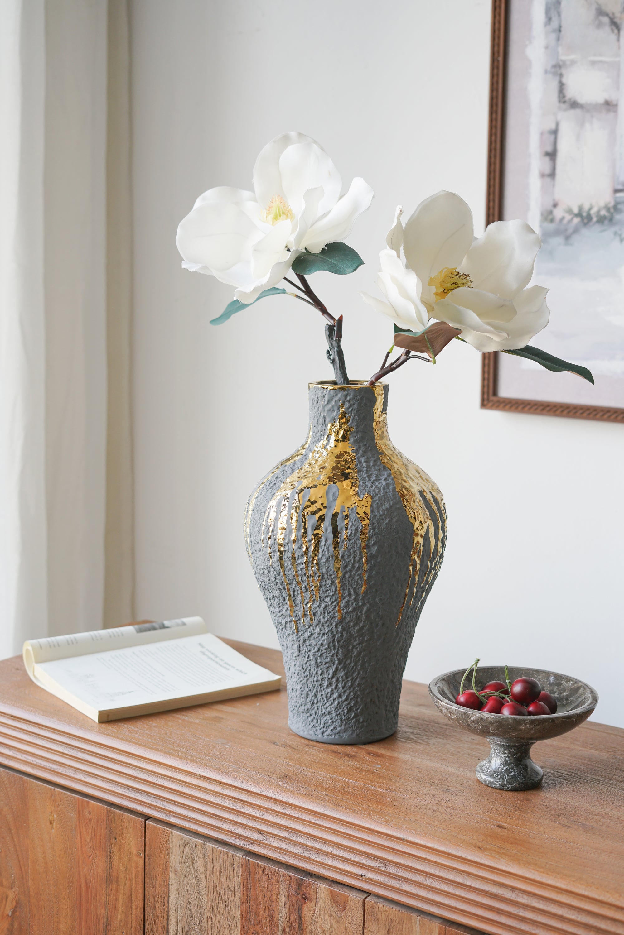 9.1x9.1x16.3' Vase for Home Decor, Flower Vase Table Centerpieces