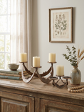 Set of 2 Sculptural Tealight Candle Holders, L:12.5x11.5x6'  S:7.5x7x3.5'