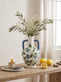 6.3x6.3x10.6' Floral Amphora Ceramic Vase