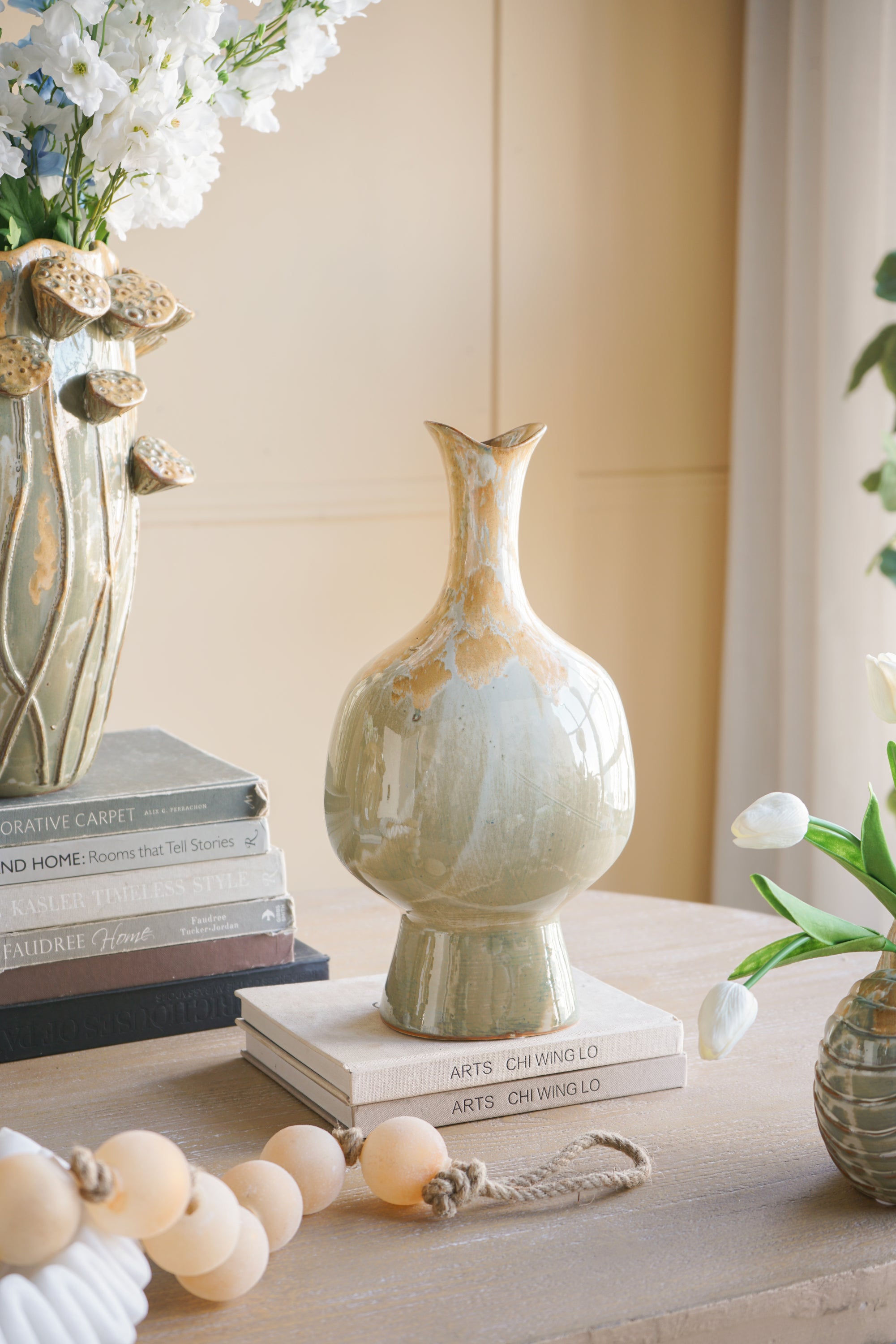 8.1x5.5x15.9' Reactive Glazed Vase